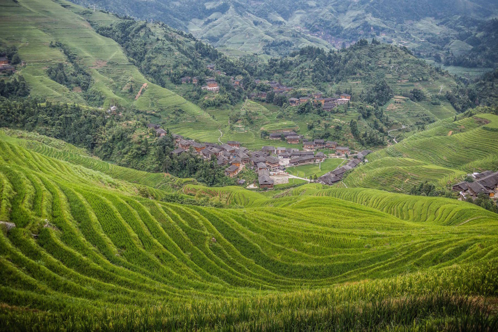 Dazhai village in Longji rice terraces, Guangxi province